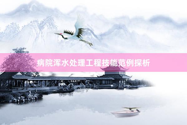 病院浑水处理工程技能范例探析