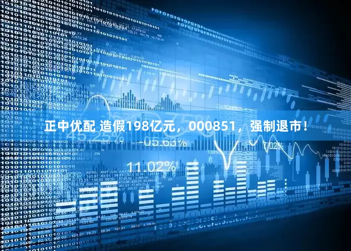 正中优配 造假198亿元，000851，强制退市！